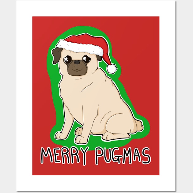 Merry Pugmas Wall Art by Jennisney